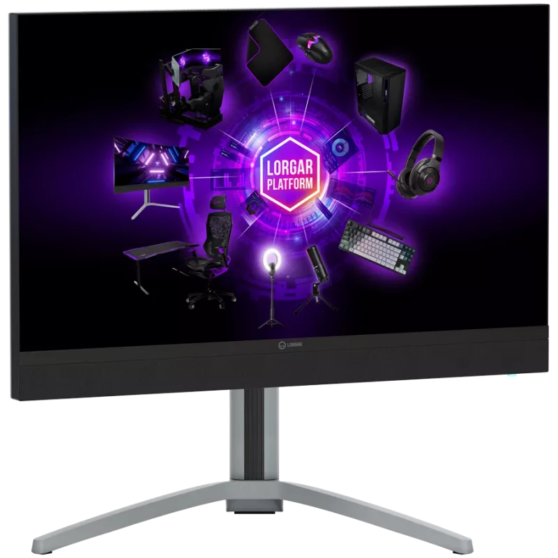 LORGAR 27MP1, UHD MiniLED Gaming Monitor Pro, 27'' (3840*2160) greitas IPS plokščias monitorius, juoda/pieno pilka