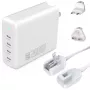 Vidinis kintamosios srovės greitasis įkroviklis ”4smarts 545200 inch — 200 W, 4× USB-C, 100–240 V, 1,5 m laidas, baltas