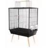 Paukščių narvas ZOLUX Neo Jili H80 Juodas — metalinis/plastikinis narvas 78×48×81 cm su 2 saugojimo stalčiais