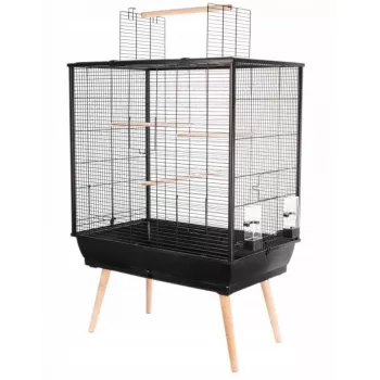 Paukščių narvas ZOLUX Neo Jili H80 Juodas — metalinis/plastikinis narvas 78×48×81 cm su 2 saugojimo stalčiais