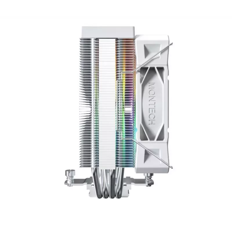 Oro aušintuvas Montech NX400 ARGB 120 mm baltas — 270 W TDP, FDB, 156×74×120 mm