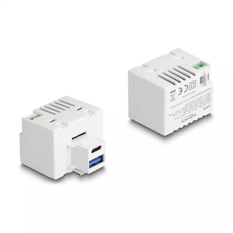 DeLOCK Keystone modulis USB Type-A USB Type-C PD 20W Baltas