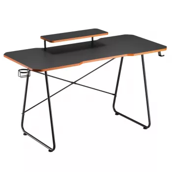 Maclean NanoRS žaidimų stalas su monitoriaus lentyna, maks. 50 kg, aukštis 850 mm, juodas RS170, žaidimų stalas, juodas