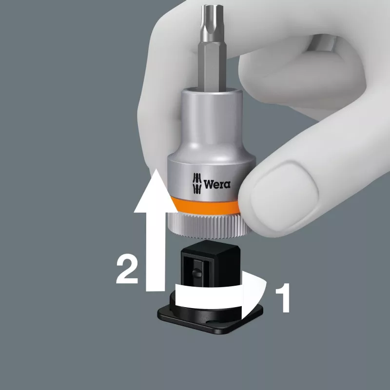 Wera 8767 C TORX HF 3 Zyklop 1/2 colio TORX antgalių su laikikliu rinkinys, 9 vnt.