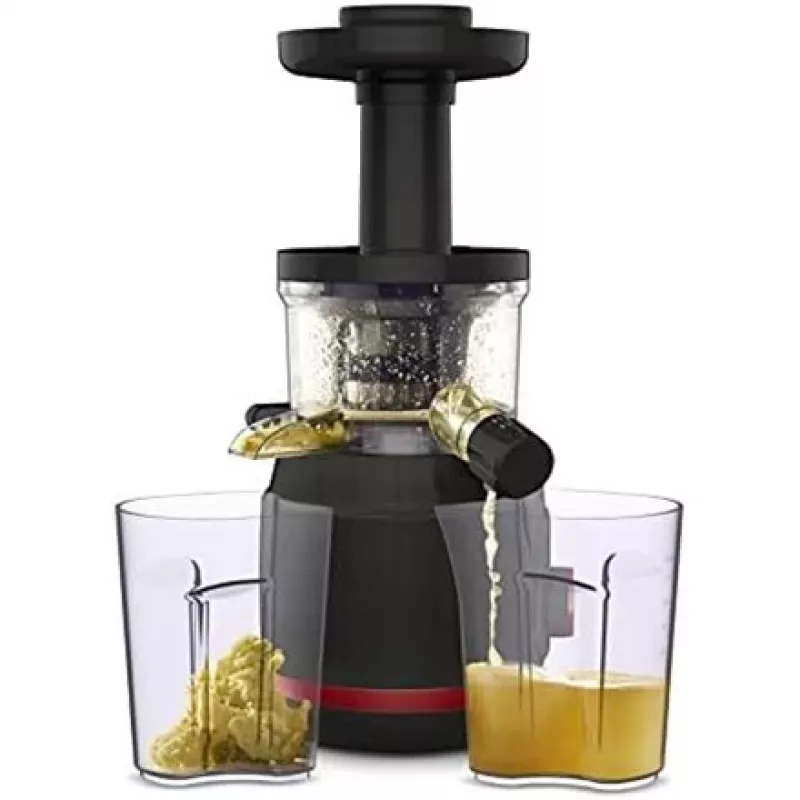 Lėto spaudimo sulčiaspaudė Tefal Juiceo ZC150 — 150 W, 4,5 cm padavimo vamzdis, 0,8 l sulčių ir minkštimo talpyklos, 80 aps./min., juoda/raudona