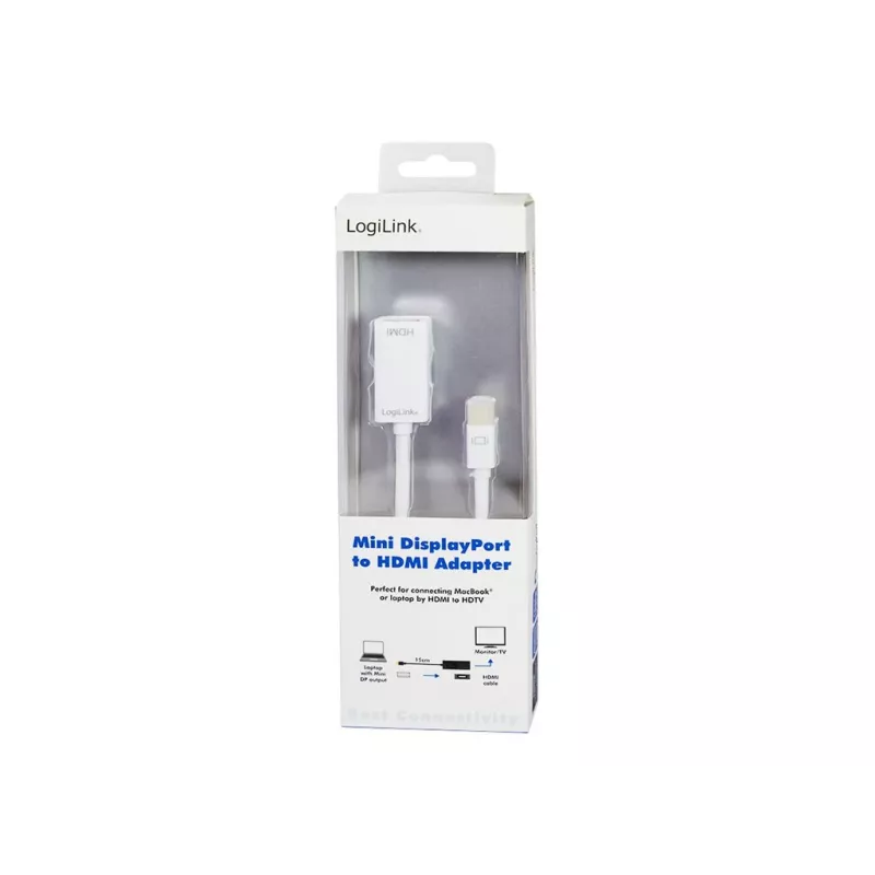 Vaizdo kabelio adapteris LOGILINK Mini DisplayPort į HDMI Type A CV0036A, 0,1 m, pilkas