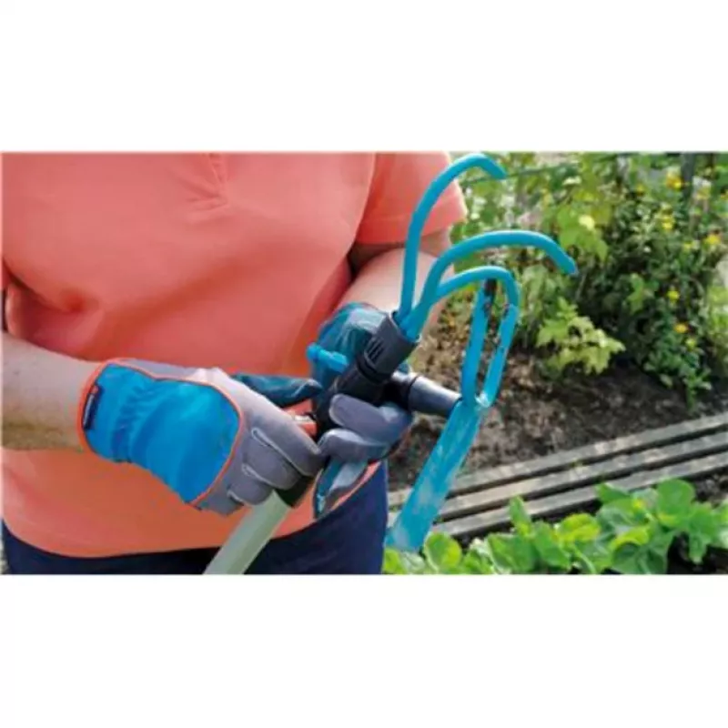 combisystem-cultivator and -rake complete offer (turquoise/Wood, 30cm, 9cm)