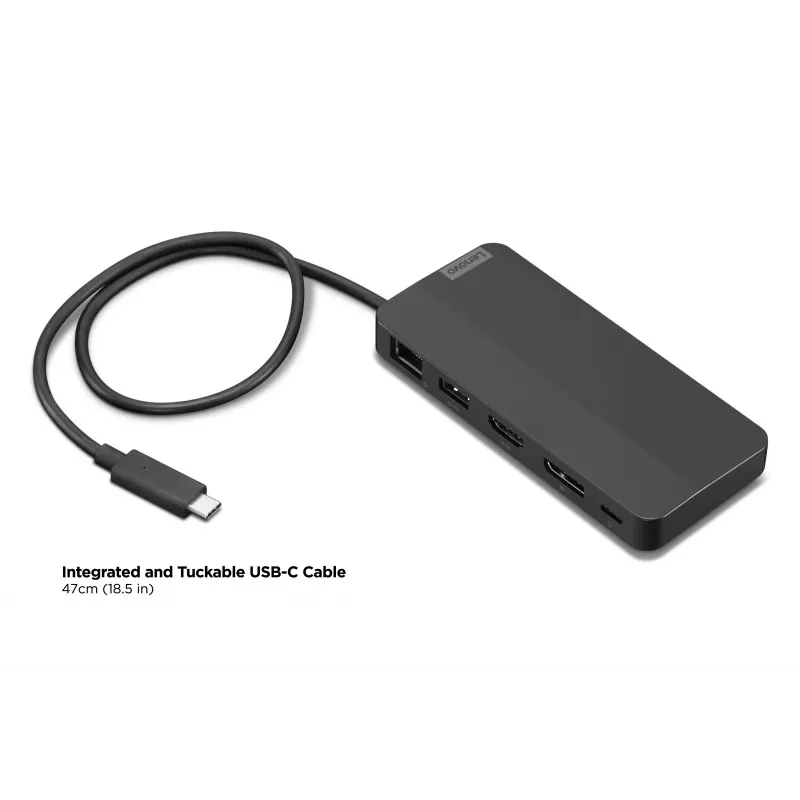 Lenovo 40B90100EU nešiojamojo kompiuterio dokas / prievadų kopijuoklis Laidinis USB 3.2 Gen 1 (3.1 Gen 1) Type-C Juodas