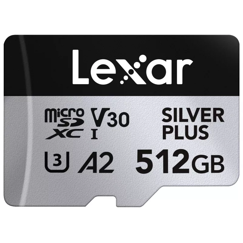 Flash atmintinė Lexar 512 GB UHS-I microSDXC Sidabrinė PLUS