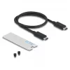 SSD korpusas DELOCK 42025 vienam M.2 (PCIe, USB4 Gen4, USB-C) Pilkas, aliuminis
