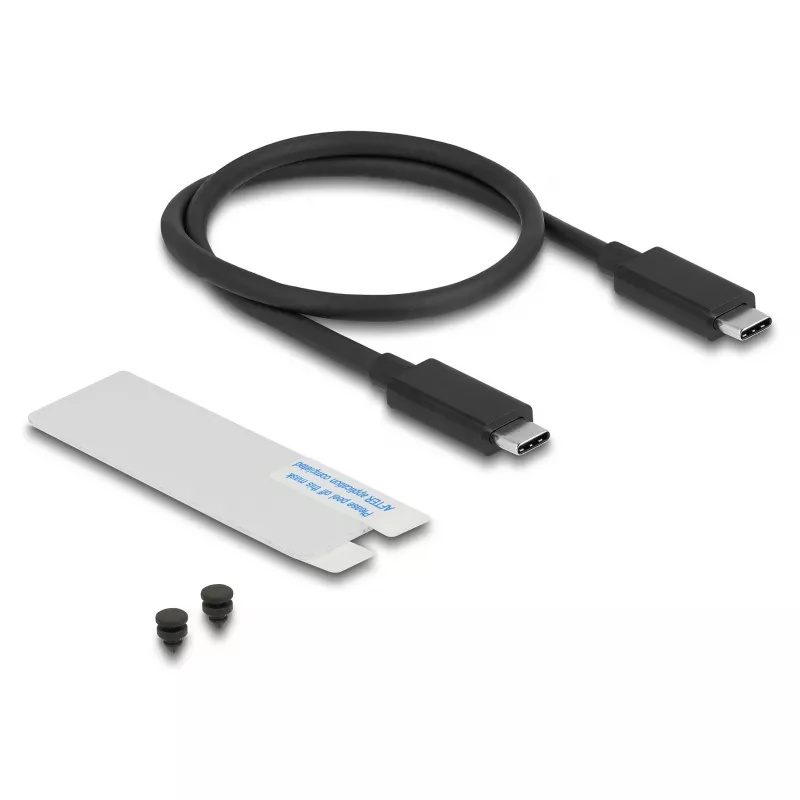 SSD korpusas DELOCK 42025 vienam M.2 (PCIe, USB4 Gen4, USB-C) Pilkas, aliuminis