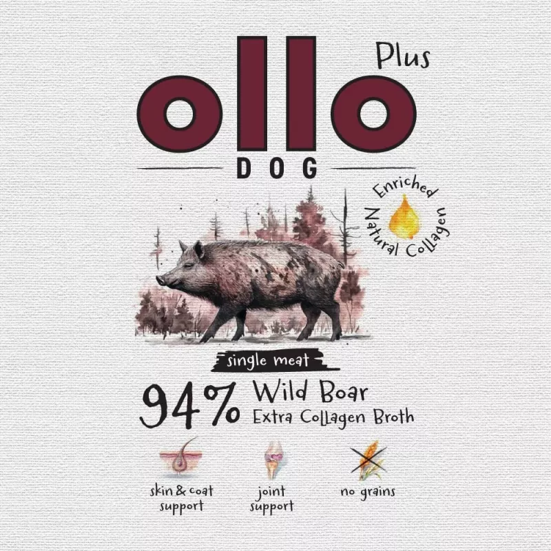 Ollo Plus Kolagen Wild Boar 400g šunų ėdalo skardinė