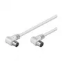 Wentronic Goobay antenos kampinė jungiamoji kabelis, balta, 2,5 m - IEC/koaksialinis kištukas 90° IEC/koaksialinis lizdas 90° (11521)