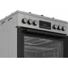 Laisvai pastatoma dujinė-elektrinė viryklė BEKO FBM62330GXTN 60 cm, 4 degiklių dujinė kaitlentė, 72 L elektrinė orkaitė, energijos klasė A