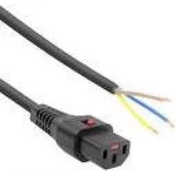 ACT maitinimo laidas C13 IEC užraktas atviras galas juodas 4 m PC1026 230V 10A