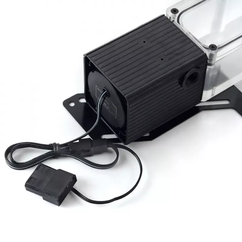 BitsPower Tiny Tank SC6 200 Pump PWM transparent – kompaktiškas siurblio ir rezervuaro derinys vandens aušinimui