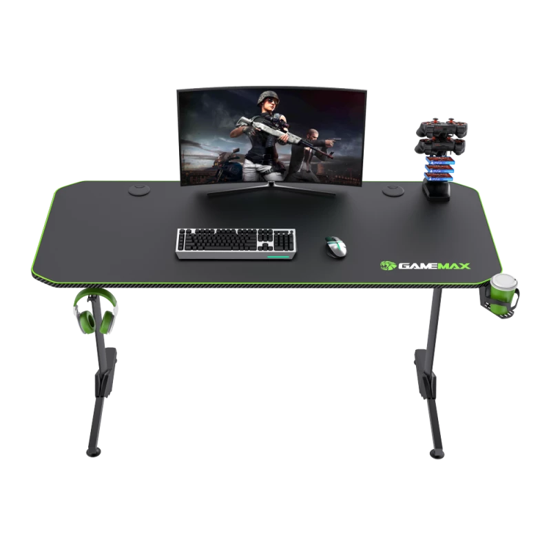 Stalas GameMax D140-CARBON – žaidimų/biuro stalas, neto svoris 20,5 kg, bruto matmenys 125×795×682 mm