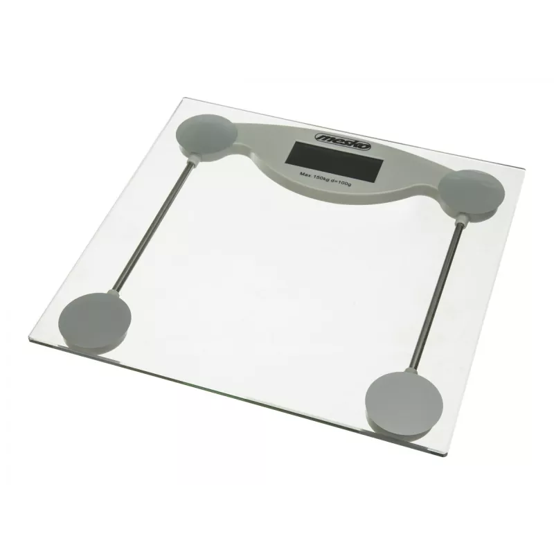 Elektroninės asmeninės svarstyklės Mesko MS 8137 — talpa 150 kg, tikslumas 100 g, baltos/skaidrios