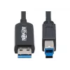 Eaton Tripp Lite Series USB 3.2 Gen 1 plenuminis pluoštinis aktyvus optinis kabelis (AOC) - A/B M/M, juodas, 20 m - USB kabelis - USB A tipo (M) į USB B tipo (M) - USB 3.2 Gen 1 - 20,0 m - P