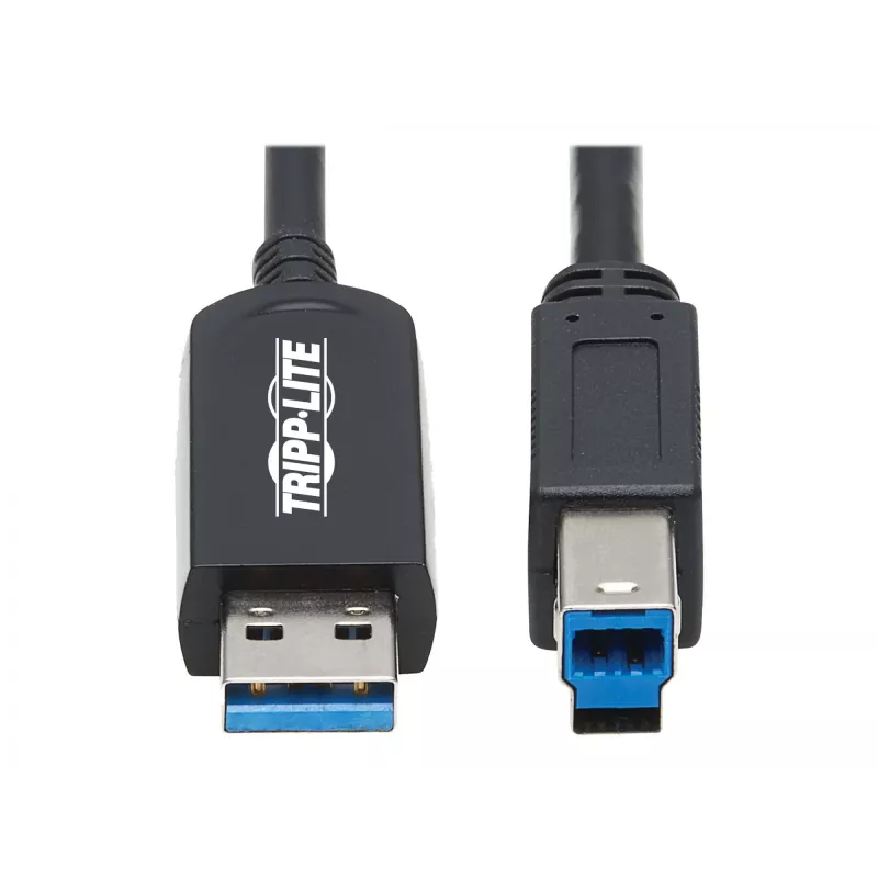 Eaton Tripp Lite Series USB 3.2 Gen 1 plenuminis pluoštinis aktyvus optinis kabelis (AOC) - A/B M/M, juodas, 20 m - USB kabelis - USB A tipo (M) į USB B tipo (M) - USB 3.2 Gen 1 - 20,0 m - P