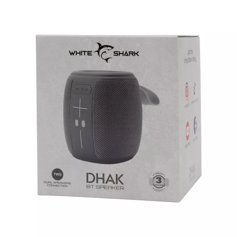 Nešiojamas garsiakalbis White Shark GBT-888 Dhak pilkas
