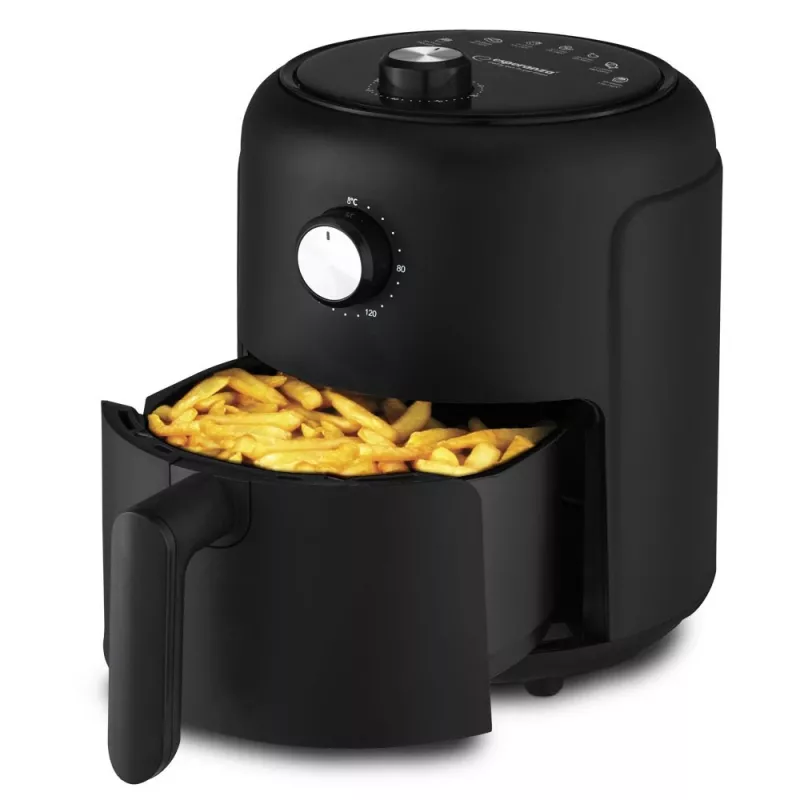 Karšto oro gruzdintuvė ESPERANZA EKA001, 2,6 l, 1000 W, 7 programos, juoda, kompaktiška pastatoma