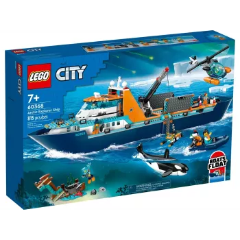 Konstravimo žaislas LEGO City Arkties tyrinėjimo laivas 60368 — 815 dalių, 7+ metų, yra 4 minifigūrėlės