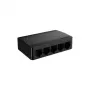 Tinklo komutatorius TENDA SG105M — 5 prievadų Gigabit Ethernet (10/100/1000), juodas, stalinis / montuojamas ant sienos