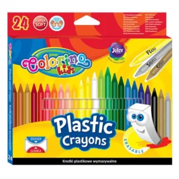Colorino Kids trinamos plastikinės kreidelės 24 spalvų
