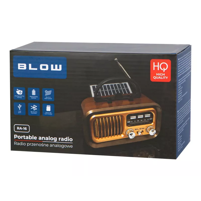 Nešiojamasis analoginis AM/FM radijas RA16 solar