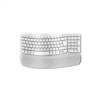 Logitech Wave Keys klaviatūra, biuro, belaidė RF ir Bluetooth, QWERTZ, vokiška, balta