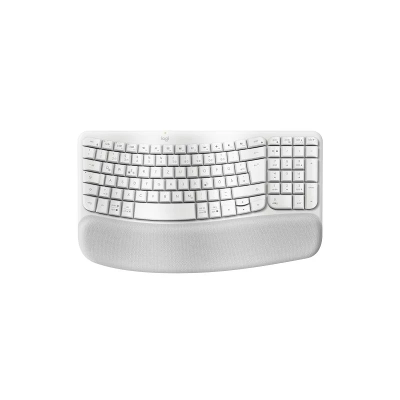 Logitech Wave Keys klaviatūra, biuro, belaidė RF ir Bluetooth, QWERTZ, vokiška, balta