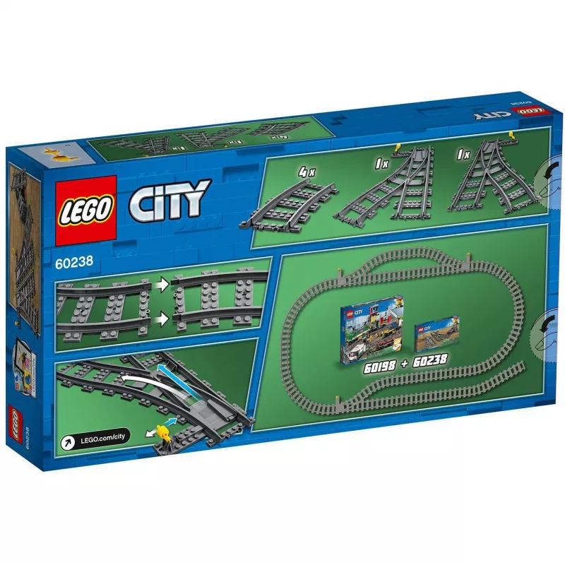 Konstravimo žaislų rinkinys LEGO City 60238 – geležinkelio iešmas ir priedai žaidimų komplektams