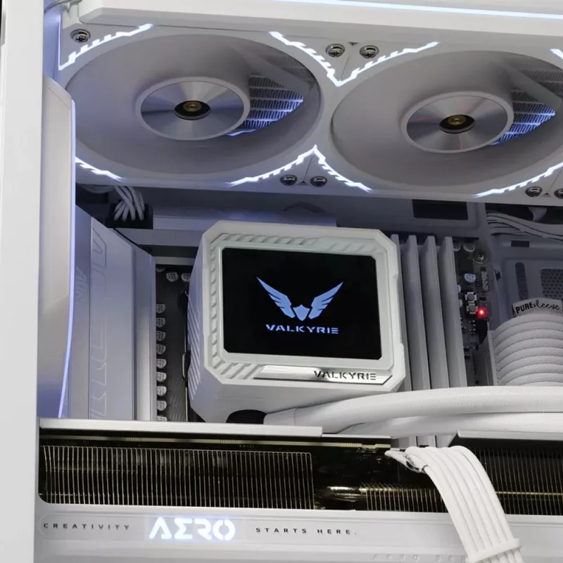 Skystas CPU aušintuvas Valkyrie VK-AIOV240W 240 mm radiatorius su LCD