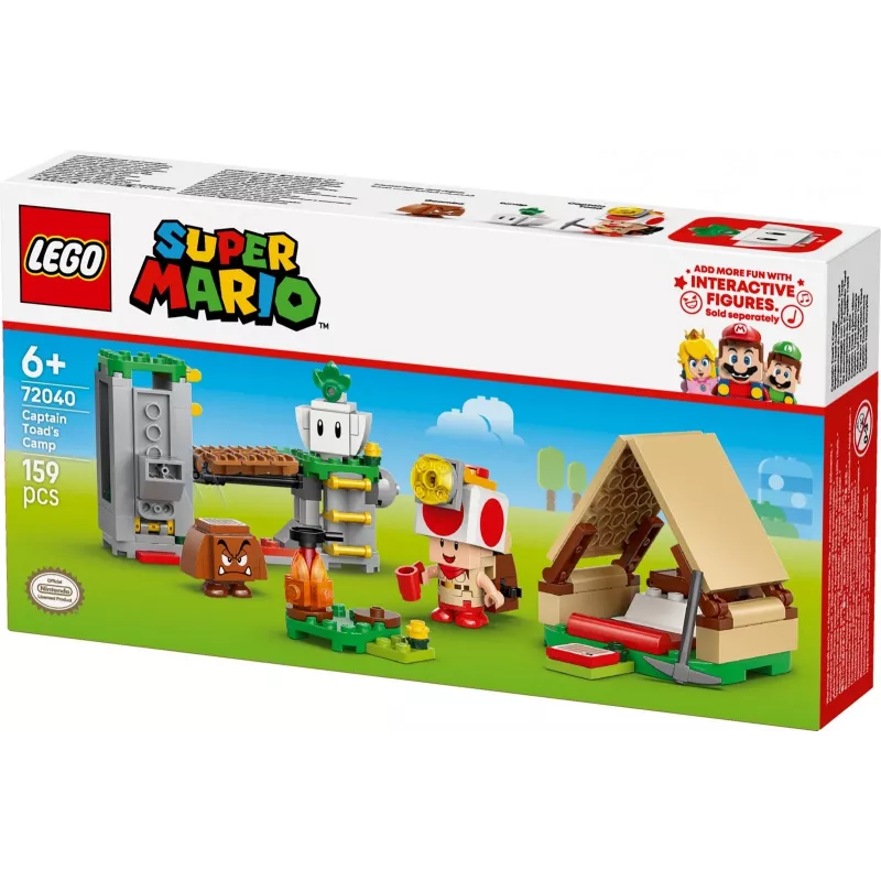 Konstruktorius LEGO Captain Toad's Camp rinkinys 72040 su interaktyviomis Super Mario funkcijomis