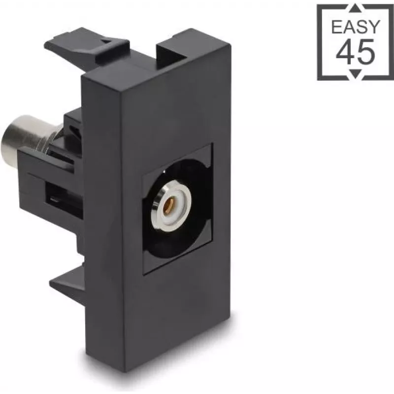 DELOCK garso adapteris Cinch (RCA) lizdas į Cinch (RCA) lizdą, 45° kampas, baltas, modelis 90958