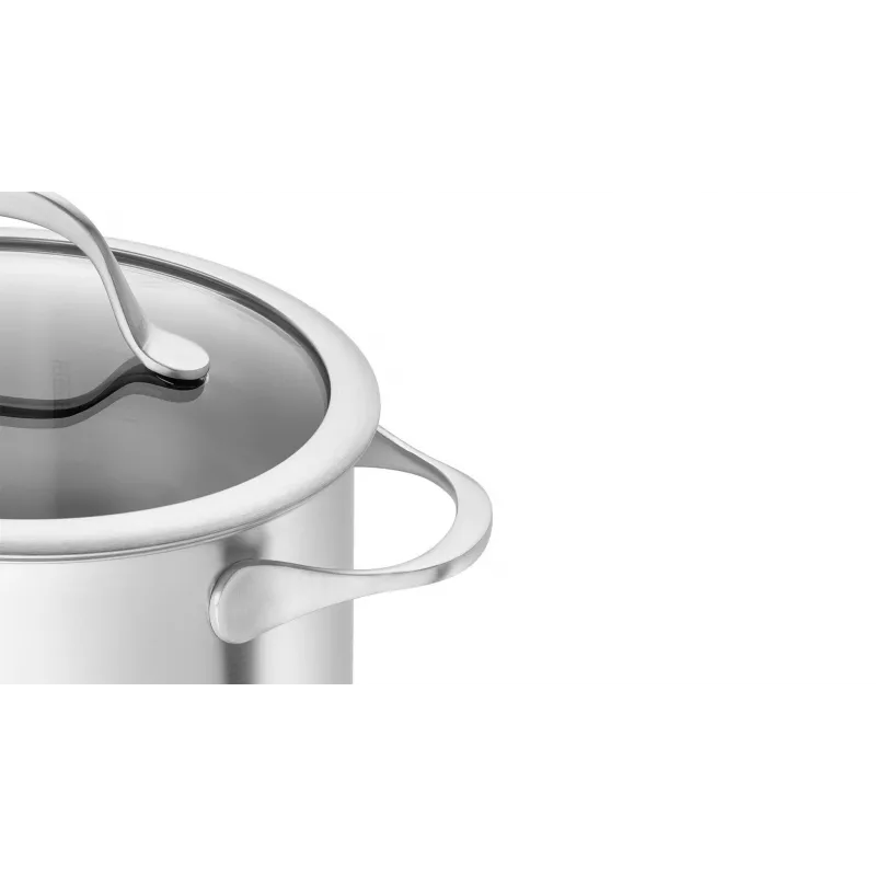 ZWILLING Essence 5 dalių nerūdijančio plieno puodų rinkinys su stikliniais dangčiais