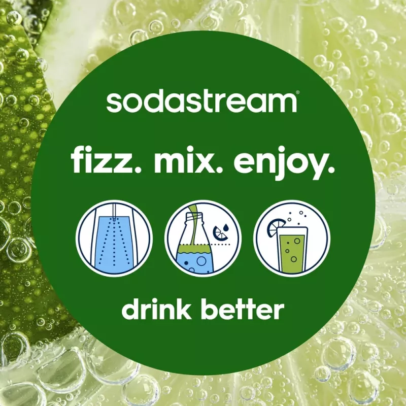 Sodos aparatas SODASTREAM Art Blue Steel — 1 l plastikinis butelis, 60 l angliarūgštės balionėlis, 173×245×430 mm