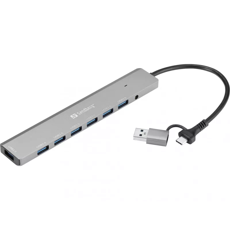USB šakotuvas SANDBERG 136-66 — 7 USB 3.0 prievadai, maitinamas iš tinklo