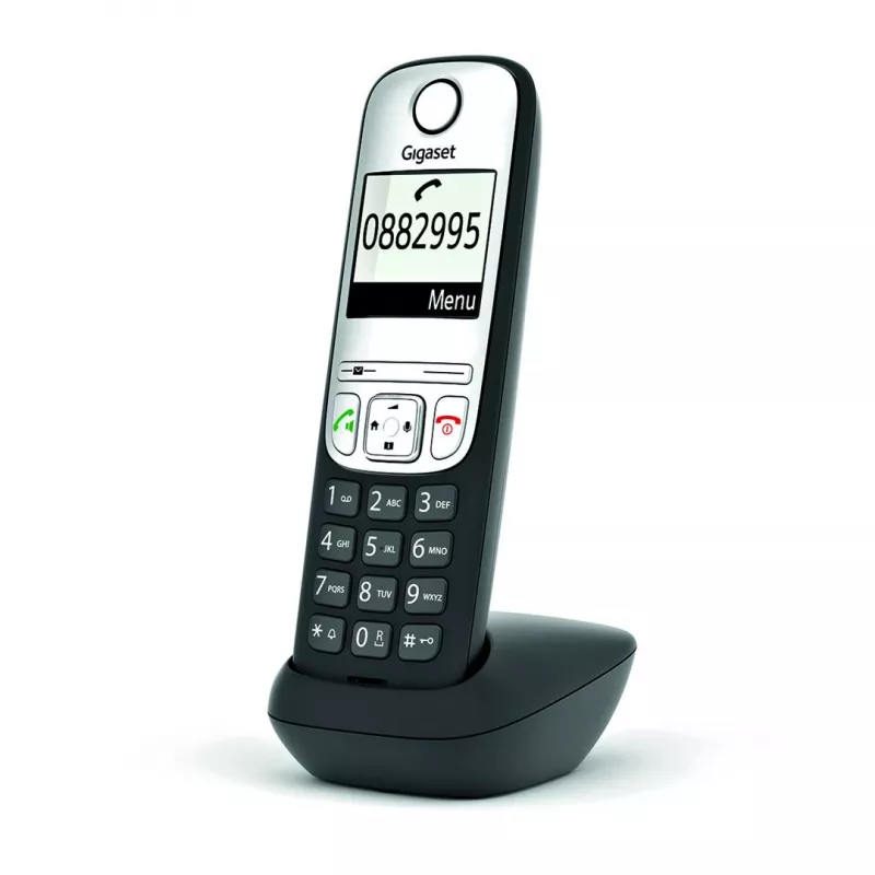Gigaset A690HX analoginis/DECT telefonas su skambučio numerio atpažinimu, juodas, sidabrinis