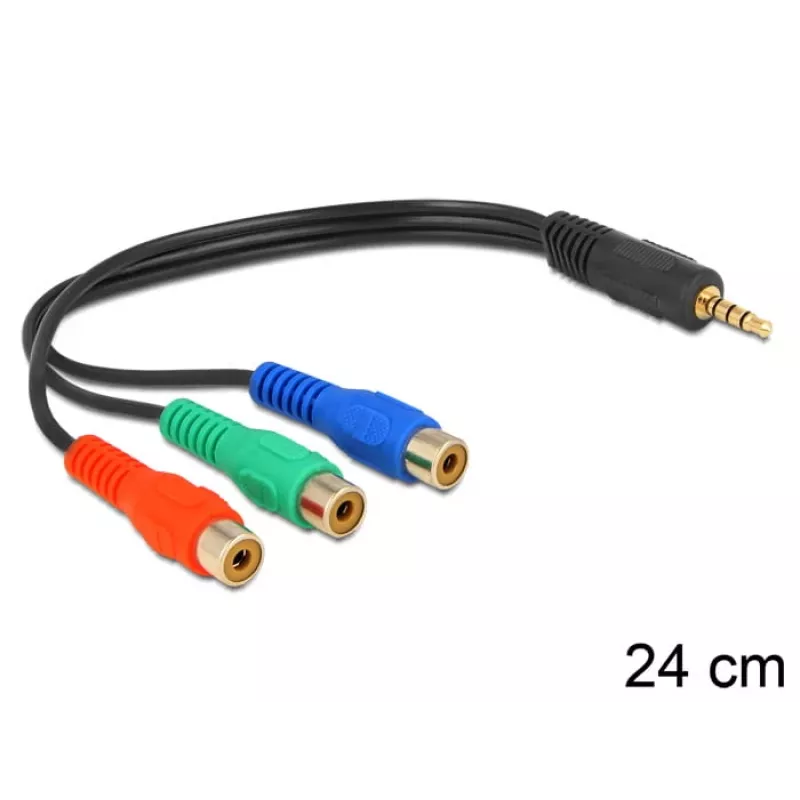 Audio laidas DeLOCK 62499 0,24 m 3,5 mm į 3 x RCA juodas