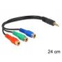 Audio laidas DeLOCK 62499 0,24 m 3,5 mm į 3 x RCA juodas