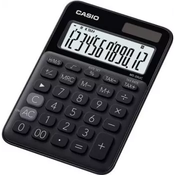 Casio MS-20UC – Stalinis skaičiuotuvas – 12 skaitmenų – saulės baterija, baterija – juodas (MS-20UC-BK)