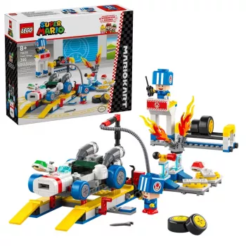 Konstrukcinis žaislas LEGO rinkinys 72035 Super Mario Mario Kart Toad's Workshop, interaktyvūs lygiai ir figūrėlės