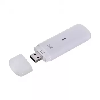 USB korinis modemas ZTE MF833N, nešiojamas USB formos faktorius, 4G LTE-FDD/TDD iki 150 Mbps, HSUPA/2G palaikymas, microSD lizdas, baltas