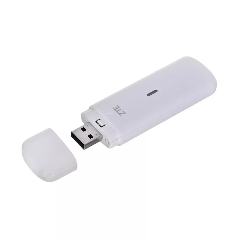 USB korinis modemas ZTE MF833N, nešiojamas USB formos faktorius, 4G LTE-FDD/TDD iki 150 Mbps, HSUPA/2G palaikymas, microSD lizdas, baltas