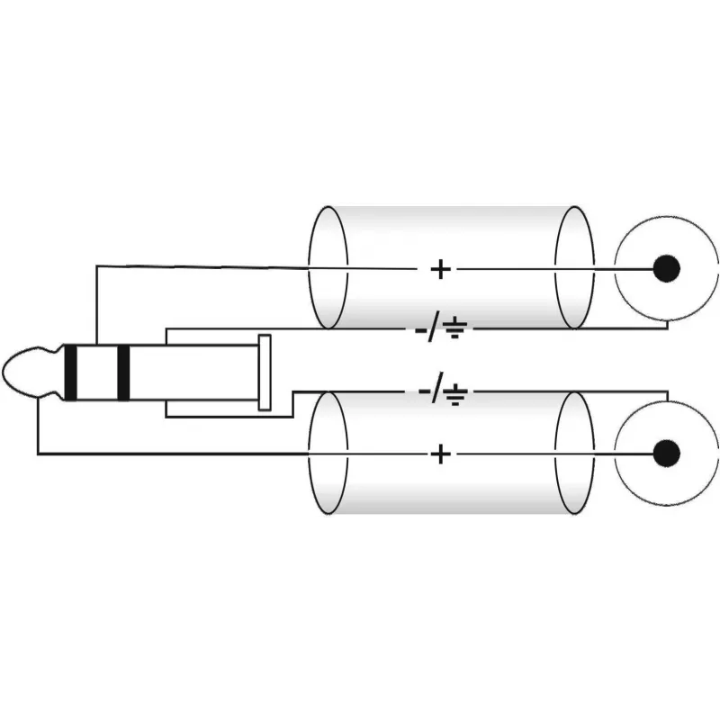 Adapterinis laidas Omnitronic 3,5 mm lizdas į 2x RCA, 90° kištukas, 0,5 m