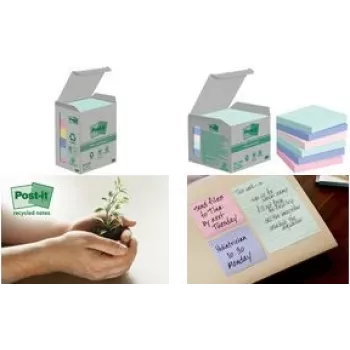 Post-it Recycling Notes Rainbow Sticky Notes standartinės įvairių spalvų 6 bloknotai (7100259123)
