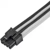 Maitinimo ilginimo kabelis SidabrinėSTONE PP07E 8 kontaktų PCIe 30 cm (juoda/baltas)