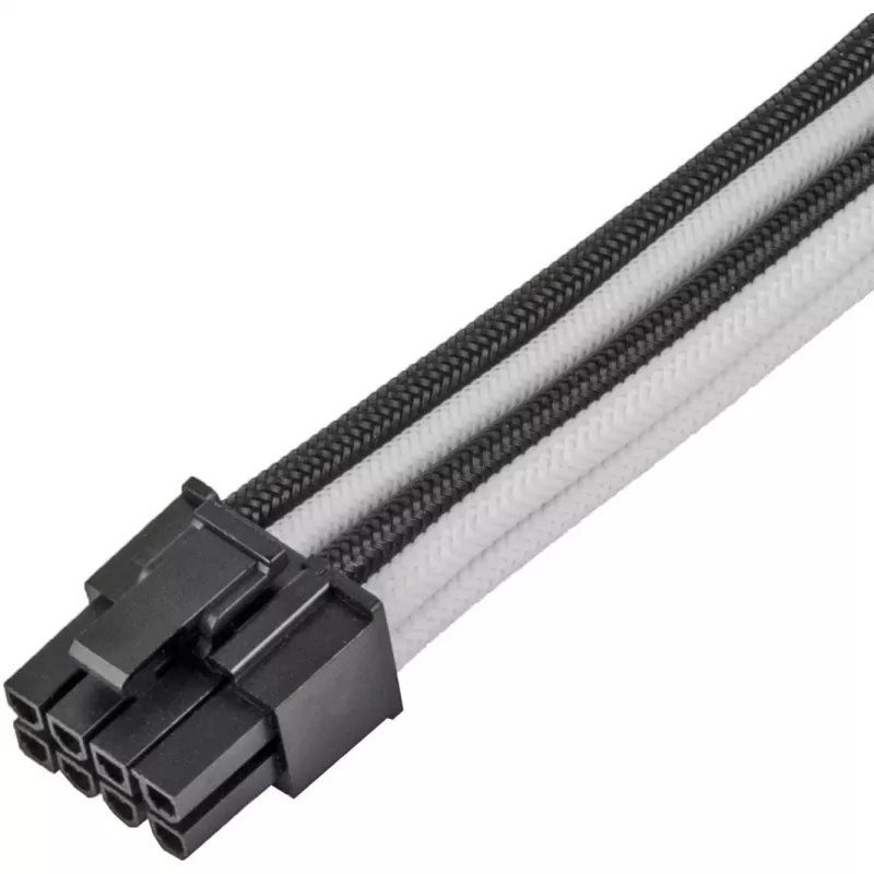 Maitinimo ilginimo kabelis SidabrinėSTONE PP07E 8 kontaktų PCIe 30 cm (juoda/baltas)